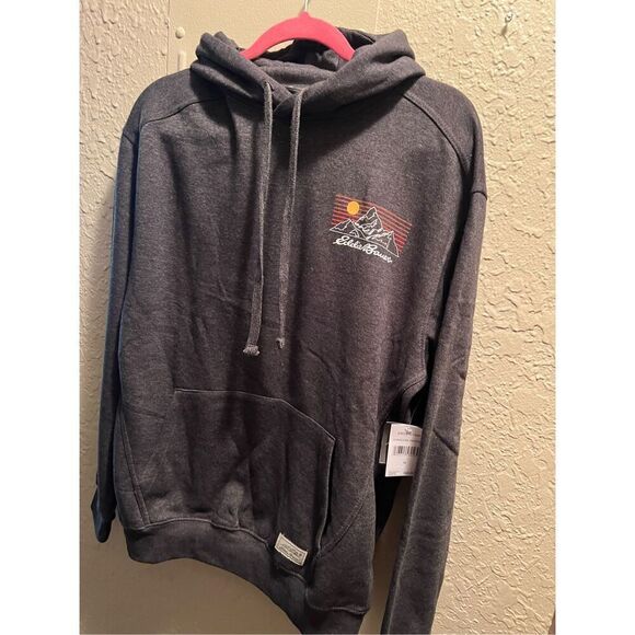 Eddie Bauer Charcoal Heather Grey Pullover Hoodie Woman’s Medium NEW - Picture 2 of 13